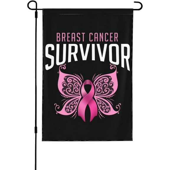 Breast Cancer Survivor Flags, Breast Cancer Survivor Garden Flags Funny Garden Flags 12x18 Double Sided Seasonal Garden Flags For Outdoor Decor