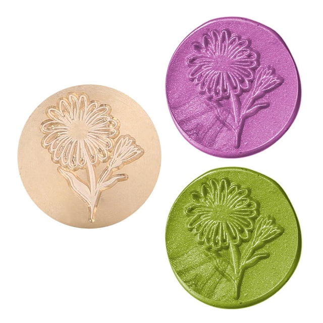 Cuadros Decorativos Sello de cera Sello redondo Flor antigua Sellado de cera Cabeza de sello Herramientas de pasatiempo (E) JShteea Nuevos Originales
