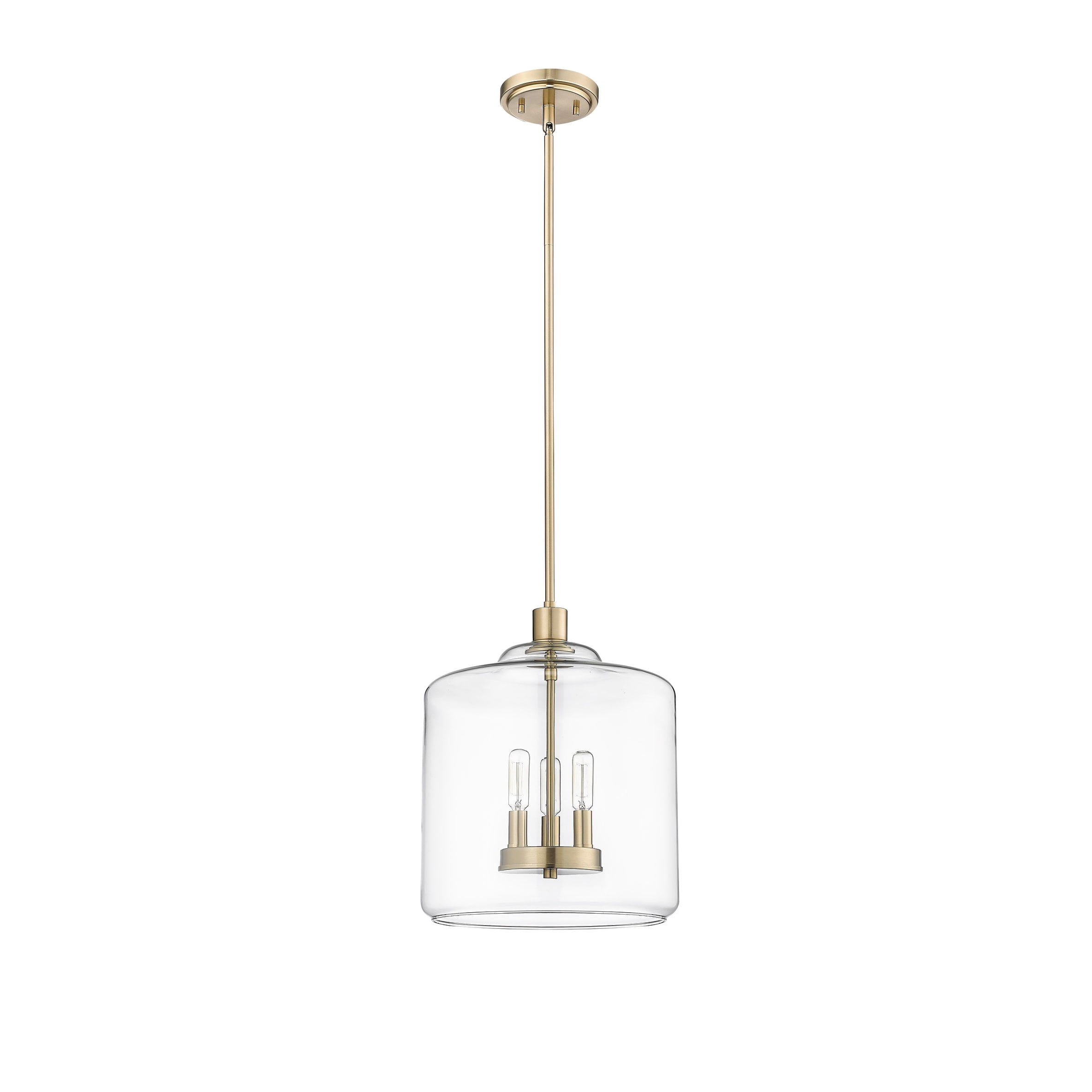 Millennium Lighting  Asheville 3 Light Pendant Fixture with Clear Glass Shades Modern Gold