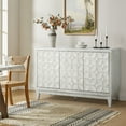 thumbnail image 2 of 54" Sideboard 3 Doors Storge Accent Cabinet with Adjustable Shelves White, 2 of 9