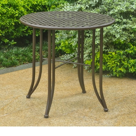 Wave Bistro Table - International Caravan Mandalay 30-inch Iron Patio Bistro Table
