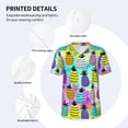 thumbnail image 4 of Balery Graffiti Pineapples Baseball Jersey for Men Casual Button Down Shirts Short Sleeve Active Team Sports Uniform-XX-Large, 4 of 9
