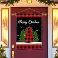 thumbnail image 5 of Christmas Garden Flag, Christmas Flags 28 x 40 Double Sided, Winter Garden Red Buffalo Plaid Tree Yard Flag for Outside Home Decor, 5 of 6