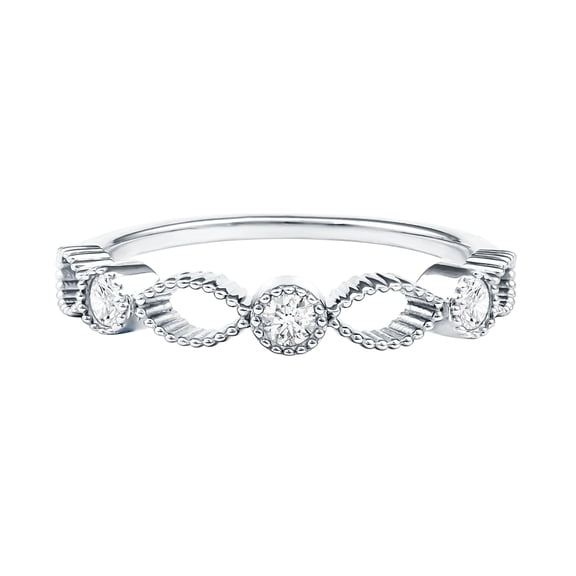 Rosec Jewels Certified Lab Grown Diamond Stackable Ring (EF-VS Quality) - Infinity Ring for Women - with Jewelry Box, 925 Sterling Silver, US 4.00