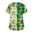 thumbnail image 5 of St Patrick's Day Print V Neck Short Sleeve Workwear Top for Women Fashion Scrub Tops with Pocket Casual Work Shirts 2026 Light Green S, 5 of 5