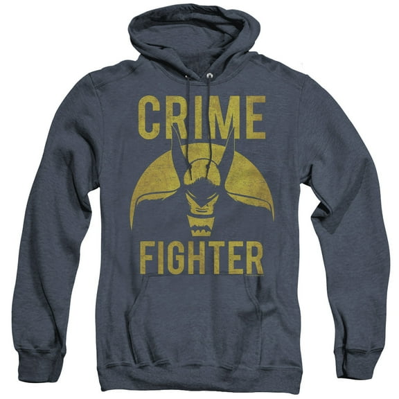 DC Comics Fight Crime Adult Heather Hoodie Sweatshirt Navy