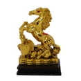 thumbnail image 1 of Statue de Cheval d'Or Marchant sur le Lingot de Feng Shui, 1 of 1