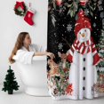 thumbnail image 5 of Winter Snowman Bathroom Shower Curtain Christmas Tree Leaves Elk Flower Black Waterproof Washable Shower Curtains for Bathtub Bath Decor with Grommets and Hook 72 X 84 Inch, 5 of 8