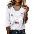 thumbnail image 2 of Fabrcox S-5XL 1776-2026 250 Anniversary USA Shirt Flag Print 3/4 Length Sleeve Womens 4th of July Tops We the People Celebration Freedom Patriotic Shirts for Women Funny, 2 of 5