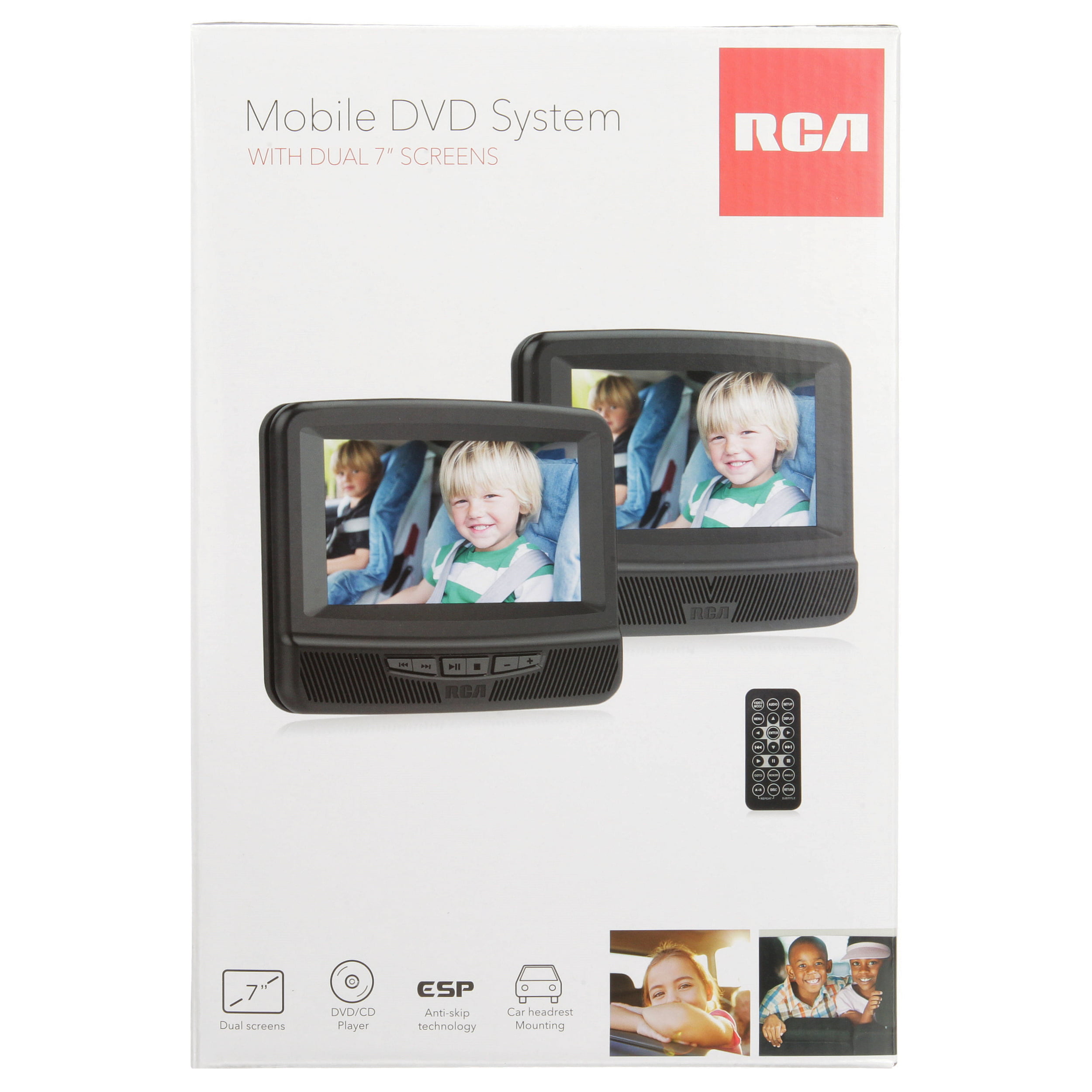  RCA DRC69707 Sistema de DVD móvil de pantalla dual de 7 pulgadas  : Electrónica