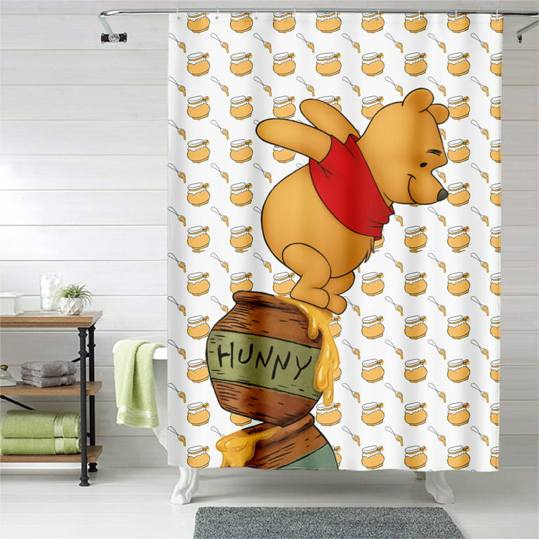 Cartoon cute winnie the pooh bathroom sets- shower curtain sets. in 2023