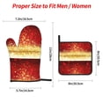 thumbnail image 2 of Fotbe Red Gold Glitter for 4Pcs Oven Mitts and Pot Holders, 500℉ Heat Resistant Oven Mitts , Non-Slip Silicone Surface Safe for Baking, Cooking, BBQ, 2 of 6