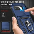 thumbnail image 4 of KOMI Phone Case for Google Pixel 9A Case with HD Screen Protector & Slide Camera Cover & Rotated Ring Kickstand, [Military-Grade] Phone Case for Google Pixel 9A, Blue, 4 of 5