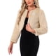 thumbnail image 4 of BOLERO CHIC INSPIRADOR de Invierno para Mujer, Bolero Abierto de Piel Sintética, Color Caqui Claro, 4 of 6