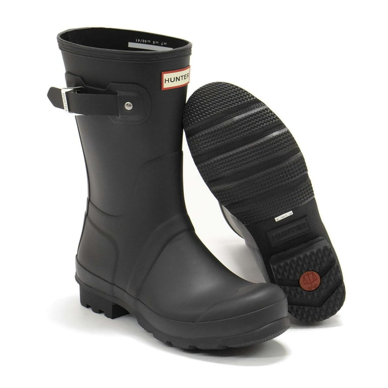 Hunter Men's Original Short Rain Boot, Black,8 M US