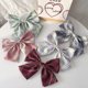 thumbnail image 3 of JK Girls Big Bowknot Clip de pelo de red japonés y coreano Clip de resorte de rejilla roja Clip de sombrero de red roja Clip superior Clip de cola de caballo (3 piezas) Rojo Verde, 3 of 5
