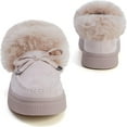 thumbnail image 5 of CHICVOMEY Bow Loafers for Women Moccasin House Slippers Winter Slip-On Loafers with Fur Lining Platform Sole for Casual Walking, 5 of 6