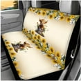 thumbnail image 3 of Yuyamidu Highland Cow Car Seat Cover Full Set of 14 Sunflower Steering Wheel Cover Daisy Headrest Covers Seat Belt Strap Pads Cup Coasters Armrest Cover Pad Keychain, Yellow, 3 of 7