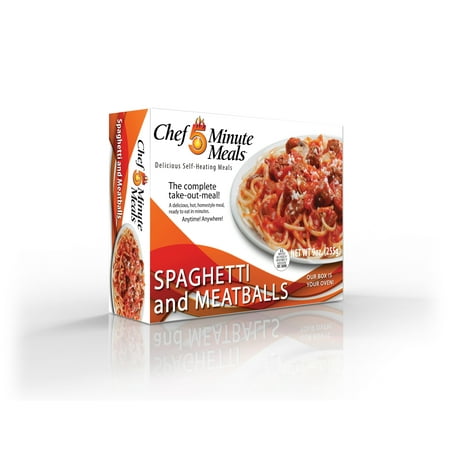 Chef 5 Minute Meals With Self Heating Technology Spaghetti & Meatballs  - Pack of