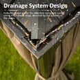 thumbnail image 3 of 12' X 18' Hardtop Gazebo, Upgraded Metal Gazebo with Drainage System, Dual-Layer Galvanized Steel Roof with Curtain and Netting, Outdoor Shelter Canopy for Patio, Garden, Backyard, Brown, 3 of 9