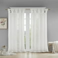 thumbnail image 3 of Gracie Mills Taliesin Floral Cuff Tab Top Faux Linen Sheer Solid Curtain Panel - GRACE-10881, 3 of 3