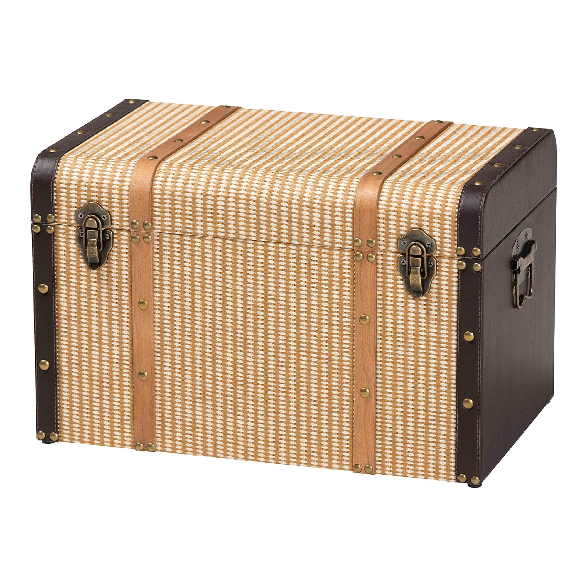 Baxton Studio Manton Mid-Century Storage Trunk, Light Brown