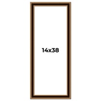 14x38 Frame Gold Brown Plein Air Vintage Solid Wood Picture Frame | 1.75 Inches Moulding Width |