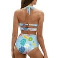 thumbnail image 2 of Suhoaziia Cute Cartoon Fruit Womens Swimsuits 2 Piece Set Skin-Friendly Halter Tie Back Bikini Underwear with Wrap Sporty V-Neck Bikini Underwear Ladies Swimsuits Size XL, 2 of 6