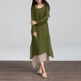 thumbnail image 1 of Las mujeres de algodón de lino vestido de la vendimia del contraste de doble capa floja ocasion Abanopi Vestido de mujer, 1 of 7