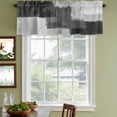 thumbnail image 3 of Black Abstract Curtain Valances for Windows, Kitchen Valance Window Treatments Panel 2 Pack, Grey Geometric Oil Painting Vintage Ombre Rod Pocket Short Curtains for Bathroom Bedroom 42 x 12 Inch, 3 of 8