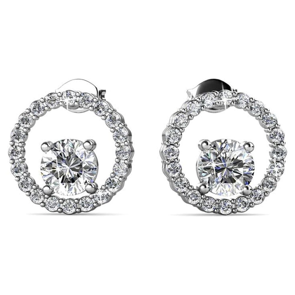 Cate & Chloe Reign 18k White Gold Plated Jewelry Set with Swarovski Crystals Gift for Women
