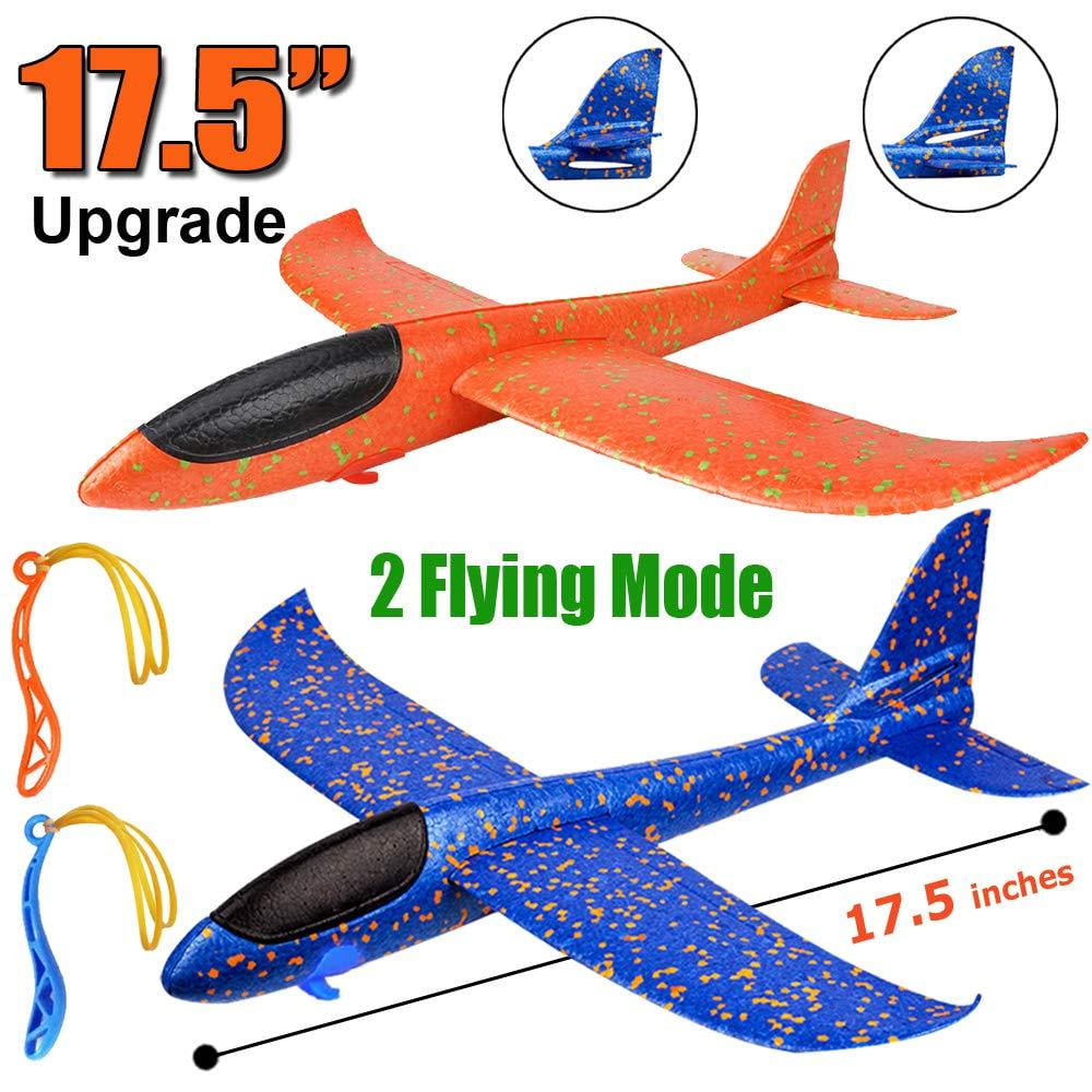 BooTaa 2 Pack Airplane Toy, 17.5" Large Throwing Foam Plane, Aeroplane