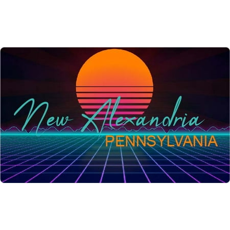 

New Alexandria Pennsylvania 4 X 2.25-Inch Fridge Magnet Retro Neon Design