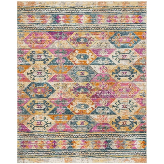 SAFAVIEH Madison Emory Abstract Runner Rug, Blue/Fuchsia, 2'3" x 6'