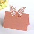thumbnail image 4 of Tarjetas de nombre y lugar con patrón de mariposa, Decoración de mesa de boda, Mensaje de nombre, tarjeta de felicitación, suministros para fiestas de cumpleaños, 50 piezas, 4 of 4