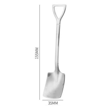 

Gerich Stainless Steel Shovel Shape Metal Teaspoon Coffee Dessert Spoon Gift Idea