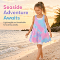 thumbnail image 7 of Girls Swim Cover Up for Swimwear Knit Kids Summer Beach Bathing Suit Coverup Cami Dress for Size 4-7Y, 7 of 7