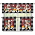 thumbnail image 2 of Chef Kitchen Curtains Tiers and Valances 3 Piece, Kitchen Decor Funny Chef on Red Small Black White Check Border Rod Pocket Short Window Tiers Panel and Valance for Cafe（24" L Tiers & 18" L Valance）, 2 of 5