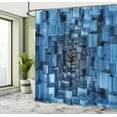 thumbnail image 5 of Ambesonne Abstract Shower Curtain, Digital Geometric Cubes, 69"Wx84"L, Blue, 5 of 5