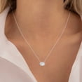 thumbnail image 6 of SZUL Women's Lab Grown 1 Carat Floating Oval Diamond Solitaire Pendant in 14K White Gold, 6 of 7
