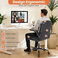 thumbnail image 4 of Fantasylab Executive Ergonomic 300LBS PU Leather Home Office Desk Chair, Computer Desk Chair with Adjustable Armrest,GREY, 4 of 9