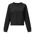thumbnail image 5 of Horkkom Cropped Sweatshirts for Women Long Sleeve Crewneck Sweatshirts Casual Solid Color Pullover Sweatshirts S, 5 of 8