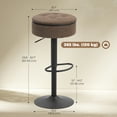 thumbnail image 3 of HOMCOM Bar Stools Set of 2, Swivel Barstools with Storage, Footrest, Brown, 3 of 10