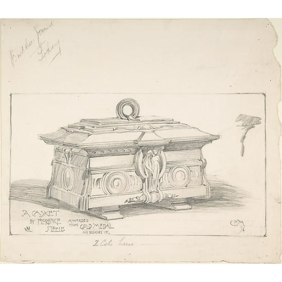 Design for a Casket in Gold Metal, for the Builders Journal Poster Print by C. E. M. (British, 19th century) (18 x 24)