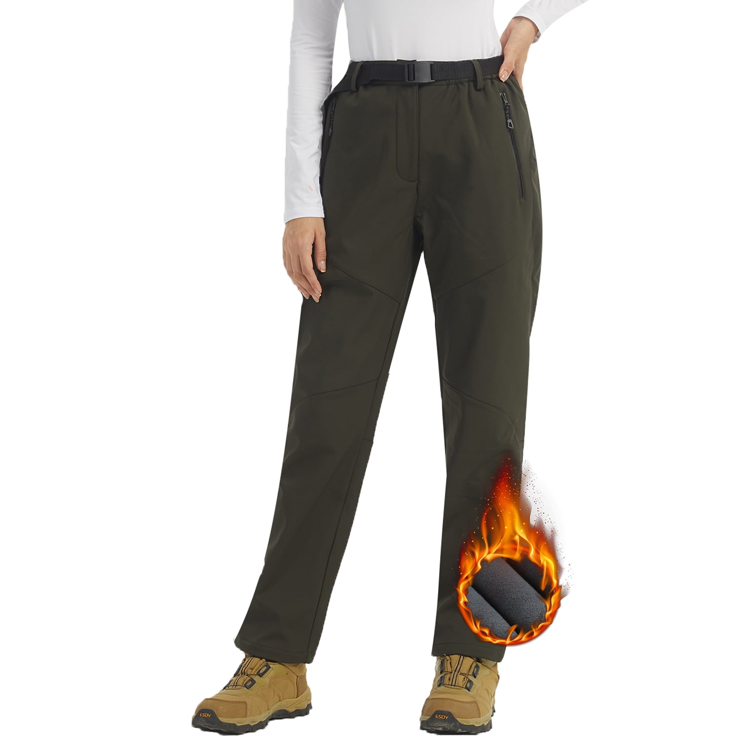 Womens Softshell Pants Fleece Lined 