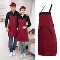 thumbnail image 6 of Yesbay Long Man Women Waist Apron with Pocket Catering Chef Waiter Bar Waterproof,Apron-Red, 6 of 6