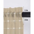 thumbnail image 6 of Taupe Gingham Tier Curtains 36 Inch Length,Sheer Curtains for Bedroom Living Room Window Modern Minimalist Geometric Plaid Rod Pocket Drapes Kitchen Curtains Small Half Window 27.5"x36" 2 Panels, 6 of 7