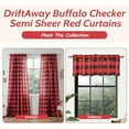 thumbnail image 6 of DriftAway Semi Sheer Buffalo Plaid Check Window Valance Curtains 2 Packs Checkered Rod Pocket Red and Black Valance for Kitchen, Living Room, Bedroom, Farmhouse 52" x16", 6 of 9