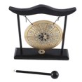 thumbnail image 2 of Desktop Gong - Feng Shui Brass Gong Desktop Ornament with Stand and Mallet, Delicate Chinese Home D, 2 of 5