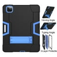 thumbnail image 4 of iPad Pro 11 inch 2nd Generation 2020 Shockproof Case, iPad Pro 11 2020 Case, Dteck Heavy Duty Anti-impact Rugged Hybrid 3 Layer Full Body Protection Case Built-in Kickstand, Black+Blue, 4 of 6